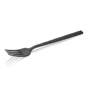Menugaﬀel – SLATE – 20 cm – sort PVD-belægning – skiferlook overflade – sæt med 12 stk – kromnikkelstål 18/10