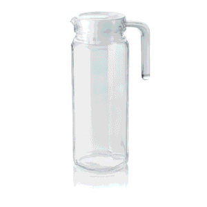 Kande – med plastlåg – 1 liter – Ø8,5 cm – glas