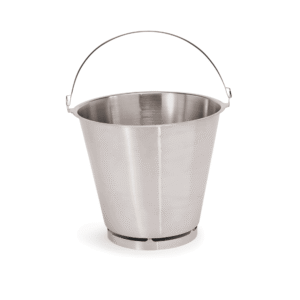 Spand med gulvring – Ø33 cm – 15 liter – kromnikkelstål