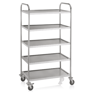 Serveringsvogn rullebord rustfrit stål – B850 x D530 x H1540 mm