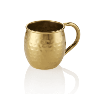 Moscow Mule sæt – 0,45 liter – Ø8,5 cm – højde 10 cm – titanium gold – hamret – sæt med 2 stk – kromnikkelstål – PVD-belagt