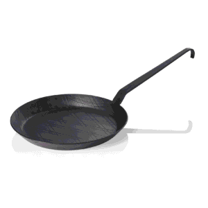 Stege- / serveringspande – jern – med kroghåndtag – Ø40 cm