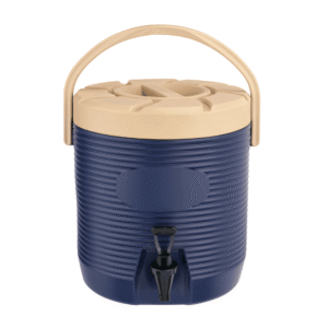 Isoleret drikkedispenser – 12 liter – blå – Ø30 cm – højde 33 cm – plast – polyurethan