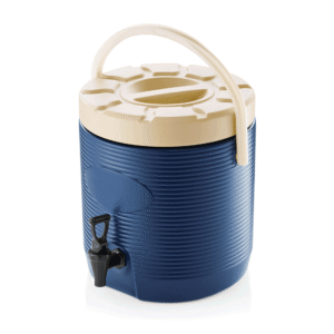 Isoleret drikkedispenser – 17 liter – blå – Ø30 cm – højde 45 cm – plast – polyurethan