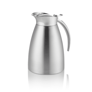 Termokande – 1 liter – Ø12,5 cm – højde 20,5 cm – sort – kromnikkelstål 18/8