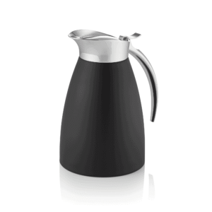 Termokande – 1 liter – Ø12,5 cm – højde 20,5 cm – sort – kromnikkelstål 18/8