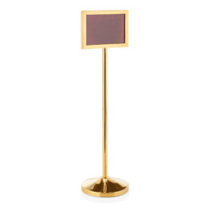 Info stand – 120 cm – DIN A4 format – titanium guld – kromnikkelstål