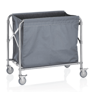 Vasketøjsvogn – 80 x 50 x 85 cm – rustfrit stål – nylon
