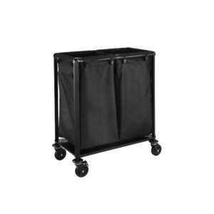 Dobbelt vasketøjsvogn – 70 x 60 x 90 cm – stål – ABS-plast – polyesterfiber
