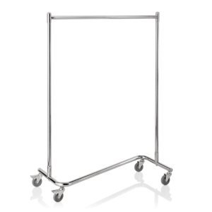 Garderobevogn Z-form – 120 x 53 x 170 cm – kromnikkelstål