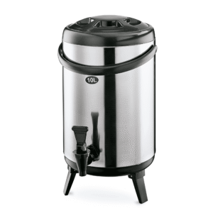 Isoleret drikkedispenser – 12 liter – Ø24 cm – højde 47 cm – stål – plast