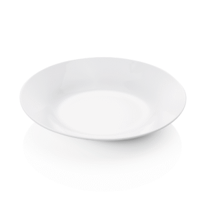 12 stk – Dyb Tallerken – Hvid – Porcelæn – Ø23 cm