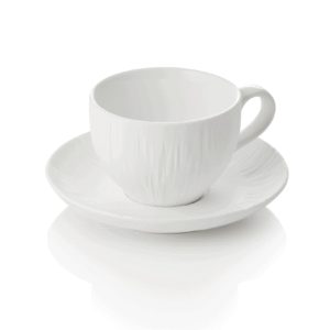 Cappuccino kop og underkop – MAYA SHIRO – 200 ml – hvid – sæt med 4 stk – porcelæn