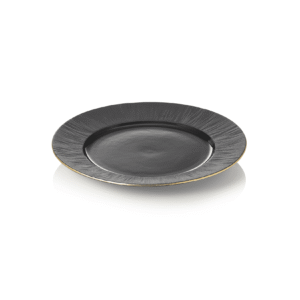 Tallerken – MAYA KURO – flad – Ø 22 cm – sort – sæt med 4 stk – porcelæn