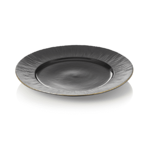 Tallerken – MAYA KURO – flad – Ø 27 cm – sort – sæt med 2 stk – porcelæn