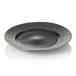 Tallerken – MAYA KURO – flad – Ø 30 cm – sort – sæt med 2 stk – porcelæn