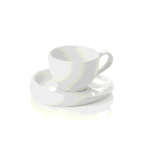 Espressokop og underkop – 70 ml – sæt med 6 stk – porcelæn