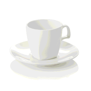 Cappuccinokop og underkop – 180 ml – sæt med 4 stk – porcelæn