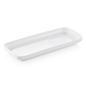 6 stk – Fad til snack og kop/krus – porcelæn – Hvid – B23,5 x D9 x H2,5 cm
