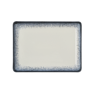 (6 stk) – Flad tallerken – porcelæn – B27 x D20 cm – Højde 2,5 cm – Vida marina