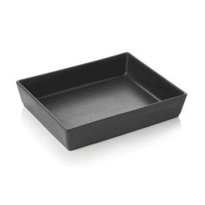 Buffetbakke – 32 x 26,5 x 7 cm – sort – porcelæn