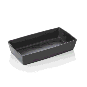 Buffetbakke – 33 x 18,5 x 7 cm – sort – porcelæn