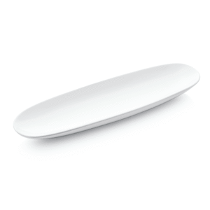 6 stk – Serveringsfad- Tallerken i Hvid Porcelæn – B36 x D9,5 cm