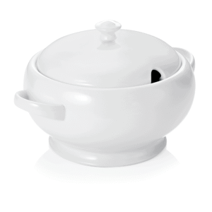 Tureen med låg – 2,5 liter – Ø22 cm – porcelæn