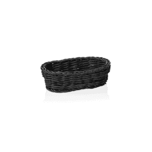 Kurv – WEAVER PRO bordkurv – 19 x 12 x 6 cm – oval – sort – polypropylen