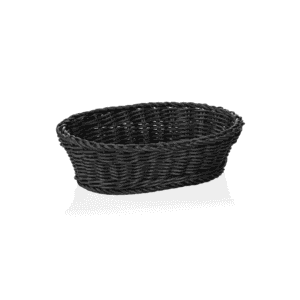 Kurv – WEAVER PRO bordkurv – 25 x 19 x 6,5 cm – oval – sort – polypropylen