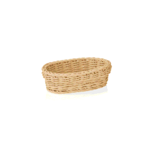 Kurv – WEAVER PRO bordkurv – 19 x 12 x 6 cm – oval – lys beige – polypropylen