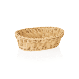 Kurv – WEAVER PRO bordkurv – 25 x 19 x 6,5 cm – oval – lys beige – polypropylen