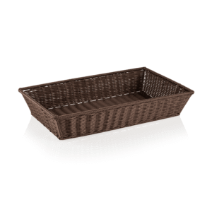 GN kurv – 1/1 530 x 325 mm – WEAVER PRO GN kurv – brun – polypropylen – krom nikkel stål 18/10