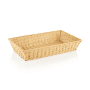 GN kurv – 1/1 530 x 325 mm – WEAVER PRO GN kurv – lys beige – polypropylen – krom nikkel stål 18/10
