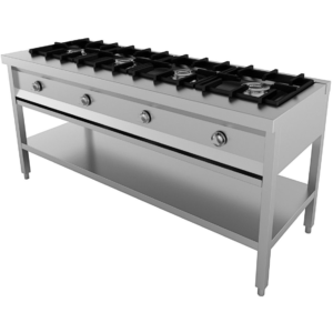Komfur Pancake til Gas – 4 blus – 1685x600x800 mm – 4x 6,5kW