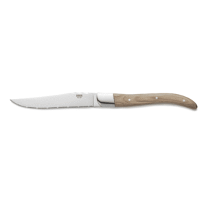 Steakkniv – CARLOS – pakkatræskaft – 23 cm – sæt med 6 stk – bladstål 420 – træ