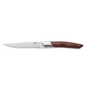 Steakkniv – CARLOS – rødt pakkatræskaft – 24 cm – sæt med 6 stk – bladstål 420 – træ