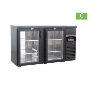 Backbar- barkøleskab – med 2 glas låger – B1462 x D535 x H860 mm – Storkøkken