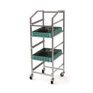 Trolleyvogn til opvaskebakker til 5x 50×50 cm bakker
