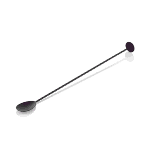 Bar ske Twisted NOCTURN med stempelende – 33,5 cm – sort mat – krom nikkel stål 18/8