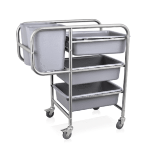 Serveringsvogn rullebord til oprydning inkl opvaskebakker – B800 x D440 x H930 mm