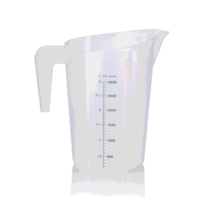 Målebæger, Ø 19 cm, 3 liter, med 100 ml skala, polypropylen