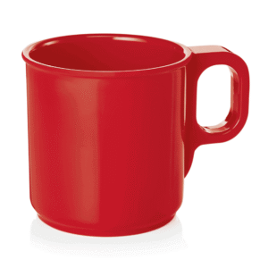 12 stk – Børne krus – Rød – Melamin – Ø7,7 cm – Højde 7,8 cm – 250 ml
