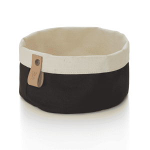 Brødpose – FLIP COTTON – Ø17 cm – højde 11 cm – sort/creme – kanvas