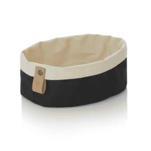 Brødpose – FLIP COTTON – 19 x 15 x 10 cm – sort/creme – kanvas