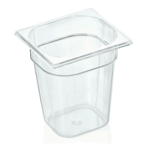 GN beholder – 1/6 GN 176 x 162 mm højde 200 mm – med skala – polycarbonat