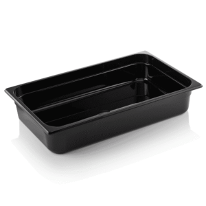 GN beholder – 1/1 GN – 530 x 325 mm højde 100 mm – sort – polycarbonat