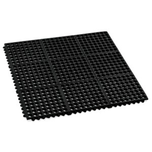 Gulvmåttesystem – Click-system – 90 x 90 x 1 cm – sort – gummi