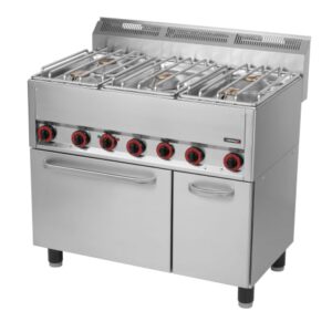 Industrikomfur til Gas + ovn – 5 blus – 5x 4,5 kW