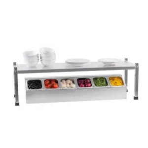 Overbord – stabelbar af rustfrit stål – B 1000 x D 380 x H 355 mm